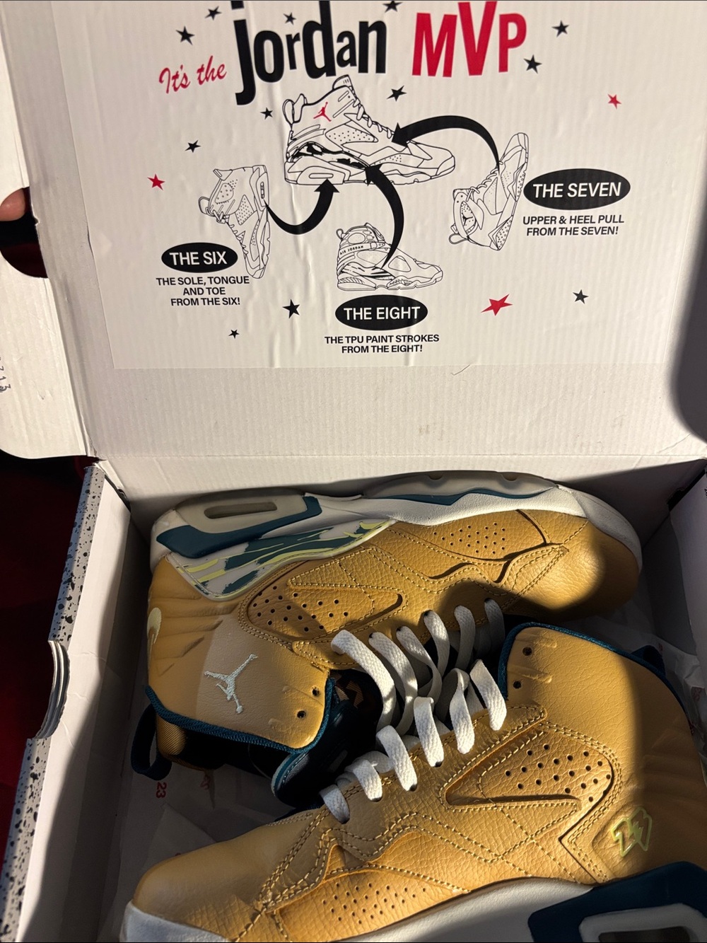 Jordan Kids' Gold and Teal Mid-Top Sneakers